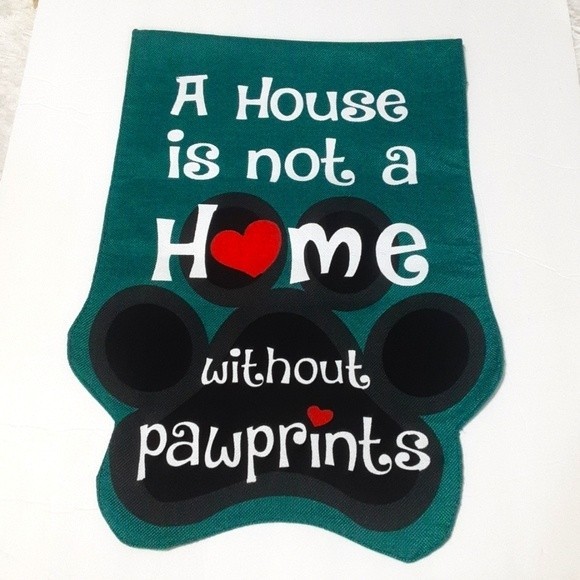 Paw Prints Hanging Decor Flag - Picture 1 of 5